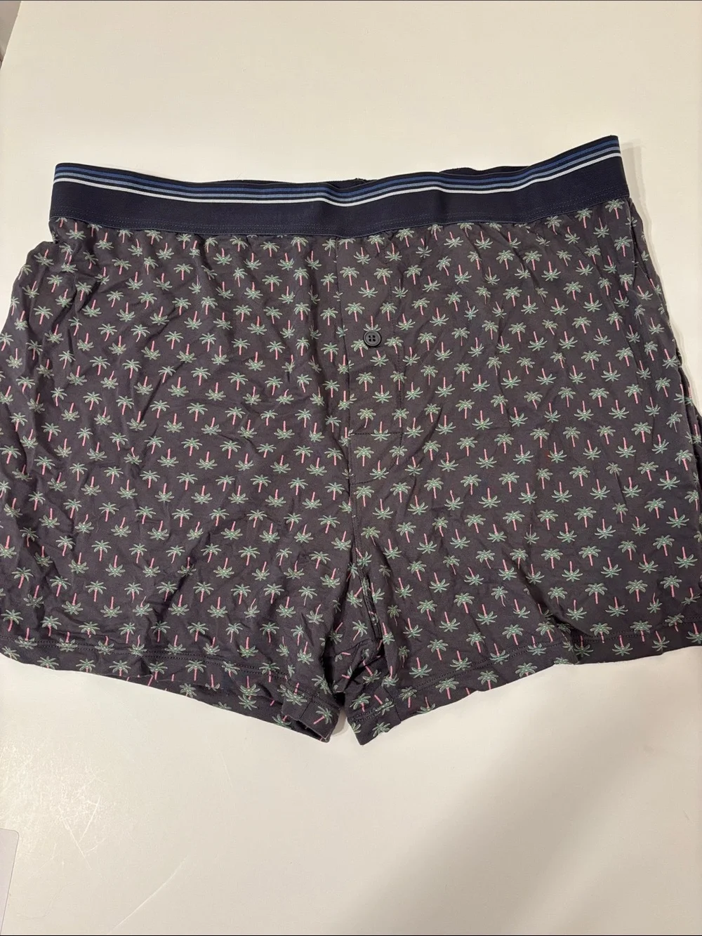 Marine Layer Navy Palm-Print Boxer Briefs - M